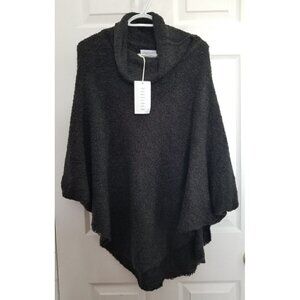 Pokoloko Black Cowl Neck Poncho with Mohair Free Size